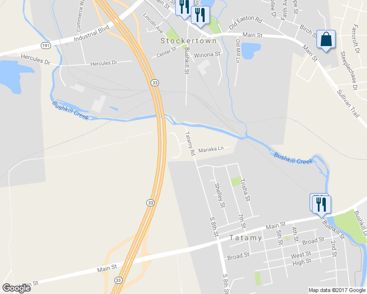 map of restaurants, bars, coffee shops, grocery stores, and more near 2304 Brookwood Lane in Easton