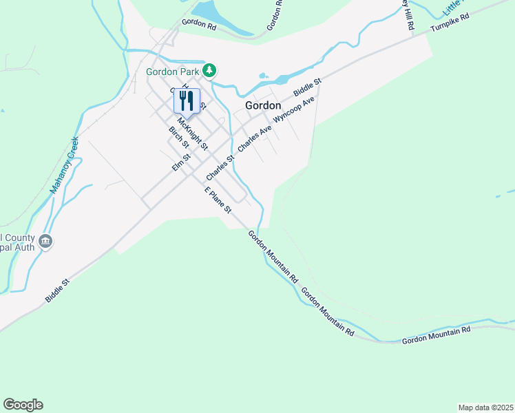 map of restaurants, bars, coffee shops, grocery stores, and more near 114 McKnight in Gordon