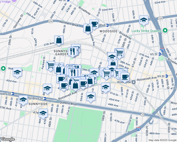 map of restaurants, bars, coffee shops, grocery stores, and more near in 