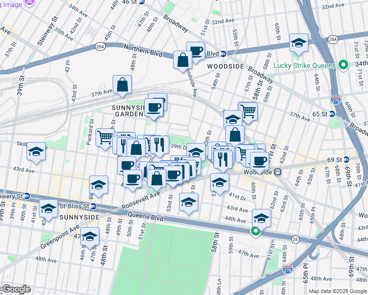 map of restaurants, bars, coffee shops, grocery stores, and more near in 