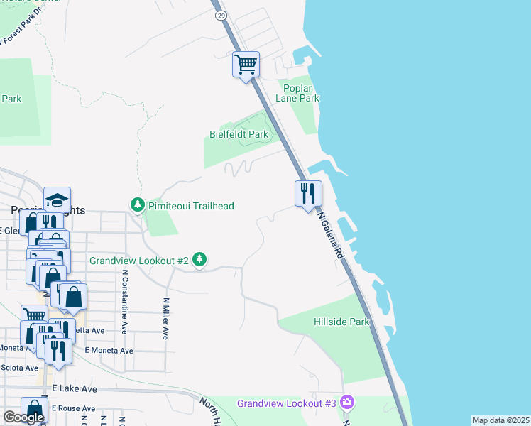 map of restaurants, bars, coffee shops, grocery stores, and more near 2006 East Roosevelt Road in Peoria Heights