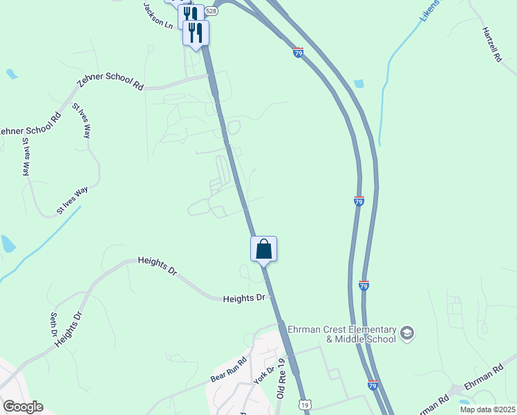 map of restaurants, bars, coffee shops, grocery stores, and more near 22030 Perry Highway in Zelienople