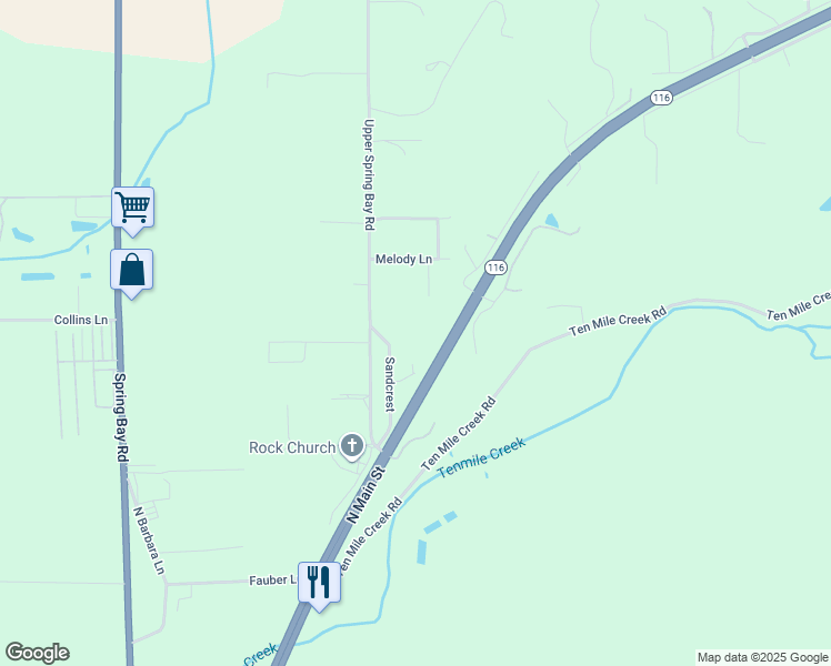 map of restaurants, bars, coffee shops, grocery stores, and more near 1094 Sandcrest in East Peoria