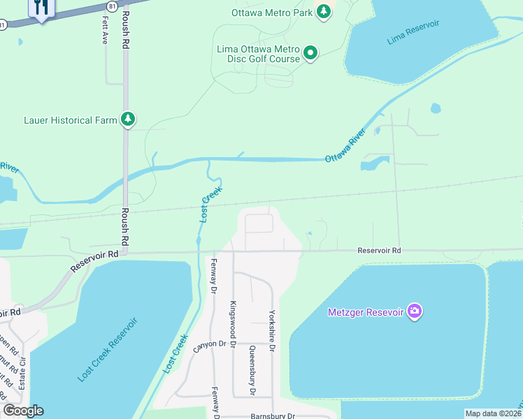 map of restaurants, bars, coffee shops, grocery stores, and more near 243 Ridge Crest Circle in Lima