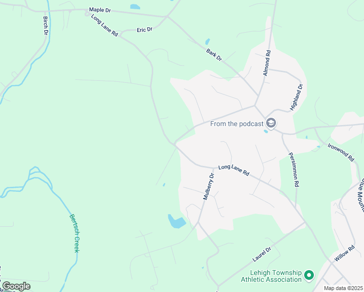 map of restaurants, bars, coffee shops, grocery stores, and more near 604 Long Lane Road in Walnutport