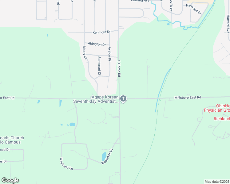 map of restaurants, bars, coffee shops, grocery stores, and more near 424 South Home Road in Mansfield