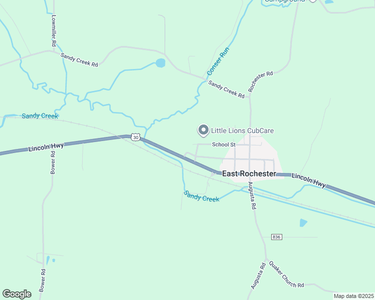 map of restaurants, bars, coffee shops, grocery stores, and more near 24604 U.S. 30 in East Rochester