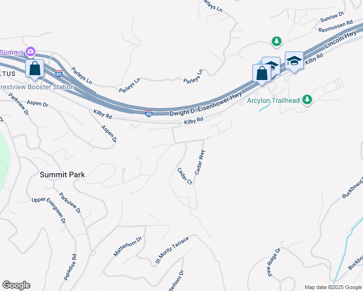 map of restaurants, bars, coffee shops, grocery stores, and more near 7985 Douglas Drive in Park City