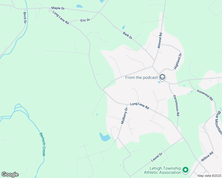map of restaurants, bars, coffee shops, grocery stores, and more near 608 Almond Road in Walnutport