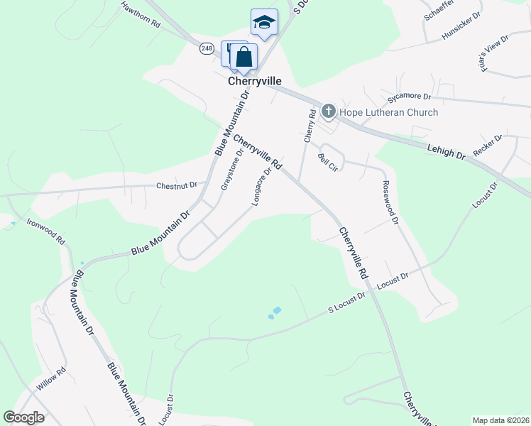 map of restaurants, bars, coffee shops, grocery stores, and more near in Cherryville