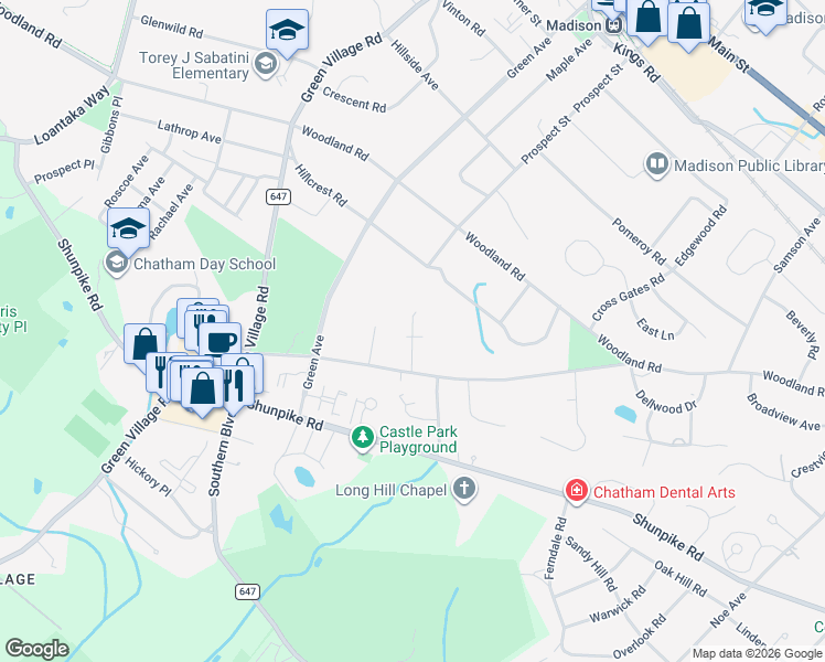 map of restaurants, bars, coffee shops, grocery stores, and more near 3 Colonial Way in Madison
