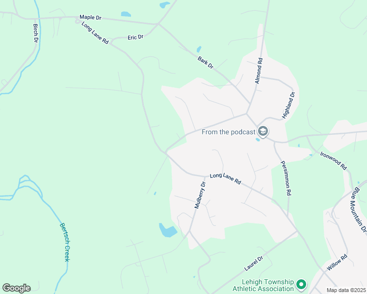map of restaurants, bars, coffee shops, grocery stores, and more near 608 Almond Road in Walnutport