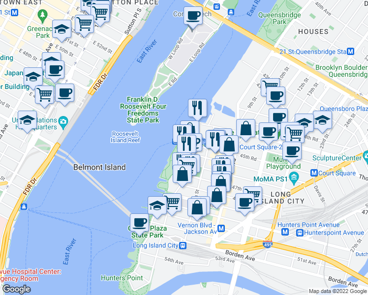 map of restaurants, bars, coffee shops, grocery stores, and more near in 