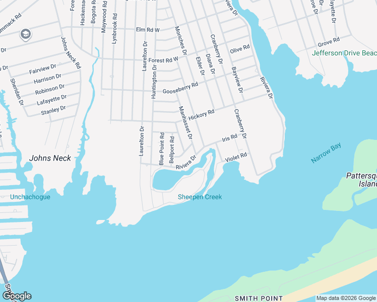 map of restaurants, bars, coffee shops, grocery stores, and more near 707 Riviera Drive in Mastic Beach