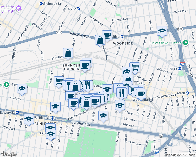 map of restaurants, bars, coffee shops, grocery stores, and more near in 