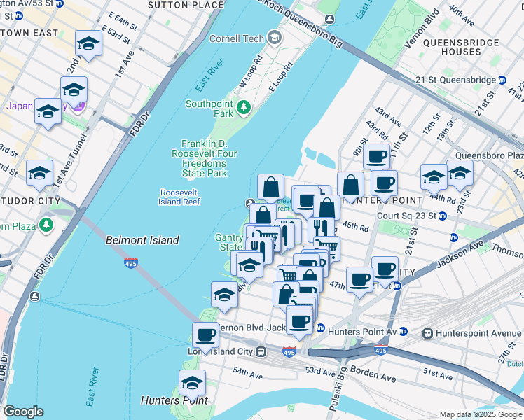map of restaurants, bars, coffee shops, grocery stores, and more near in 