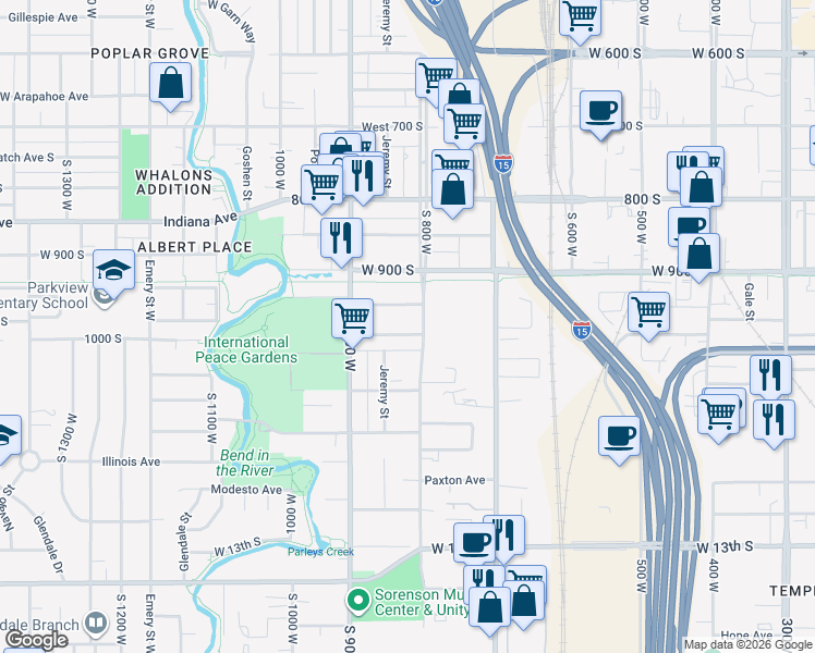 map of restaurants, bars, coffee shops, grocery stores, and more near 820 Fayette Avenue in Salt Lake City