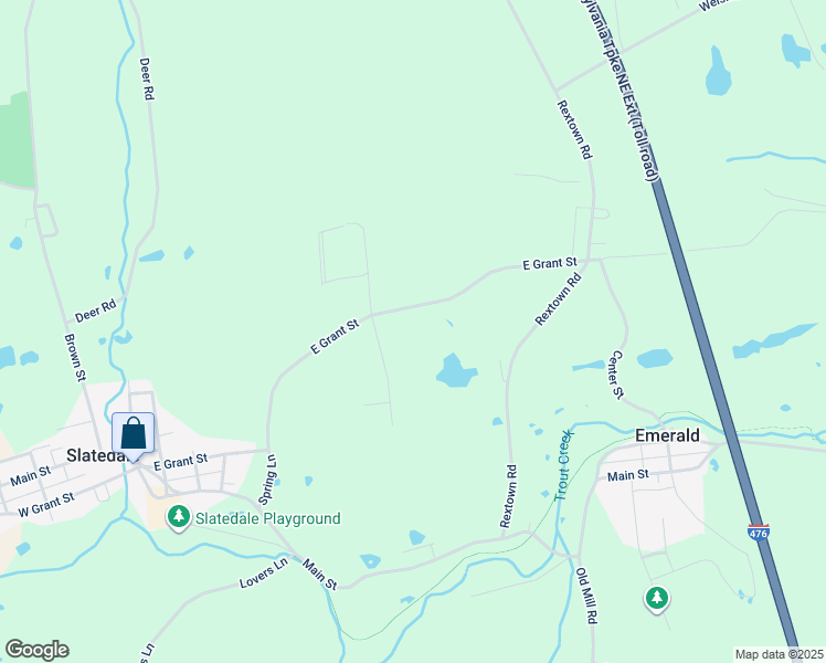 map of restaurants, bars, coffee shops, grocery stores, and more near 3542 East Grant Street in Slatington