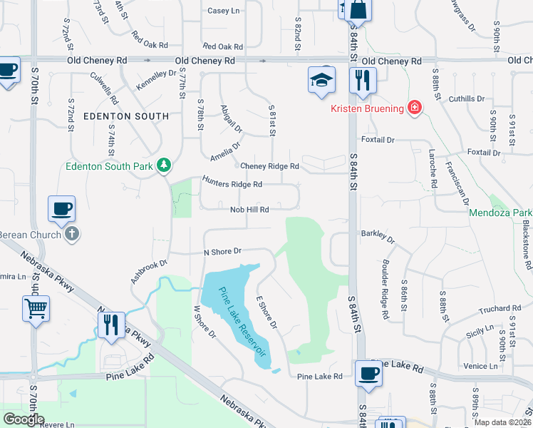 map of restaurants, bars, coffee shops, grocery stores, and more near 8011 Dougan Circle in Lincoln