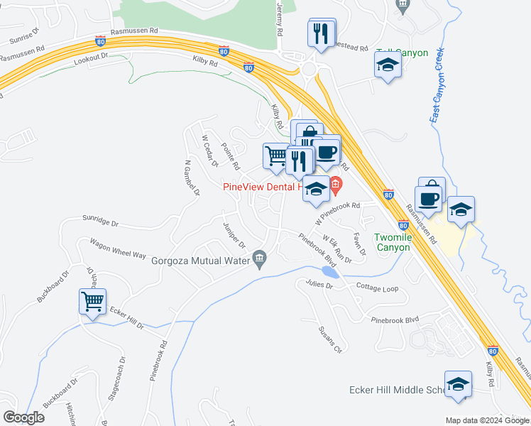 map of restaurants, bars, coffee shops, grocery stores, and more near 8103 Courtyard Loop in Park City