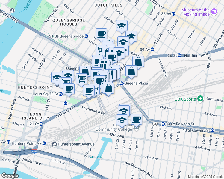 map of restaurants, bars, coffee shops, grocery stores, and more near in 