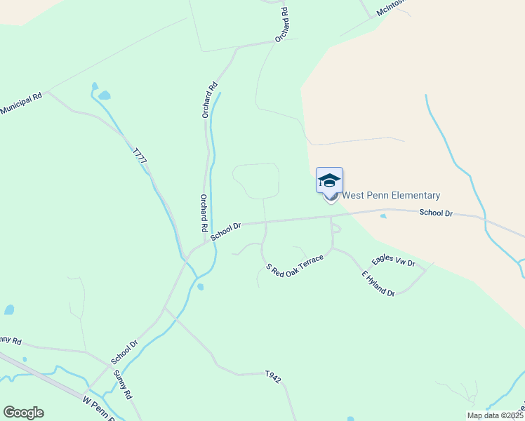 map of restaurants, bars, coffee shops, grocery stores, and more near 51 South Red Oak Terrace in New Ringgold