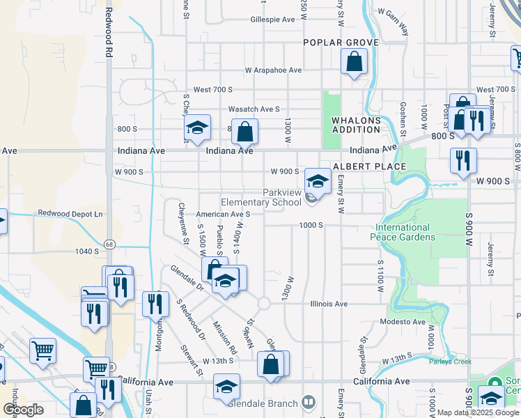 map of restaurants, bars, coffee shops, grocery stores, and more near 974 Navajo Street in Salt Lake City