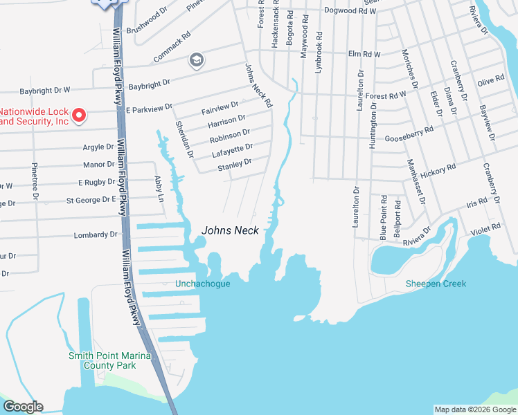 map of restaurants, bars, coffee shops, grocery stores, and more near 17 Hampton Road in Shirley