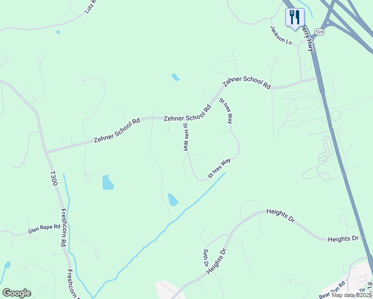 map of restaurants, bars, coffee shops, grocery stores, and more near 206 Saint Ives Way in Zelienople