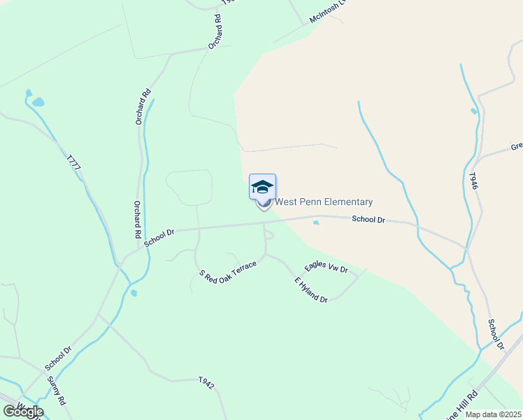 map of restaurants, bars, coffee shops, grocery stores, and more near 185 School Drive in New Ringgold