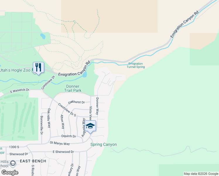 map of restaurants, bars, coffee shops, grocery stores, and more near 3075 Kennedy Drive in Salt Lake City