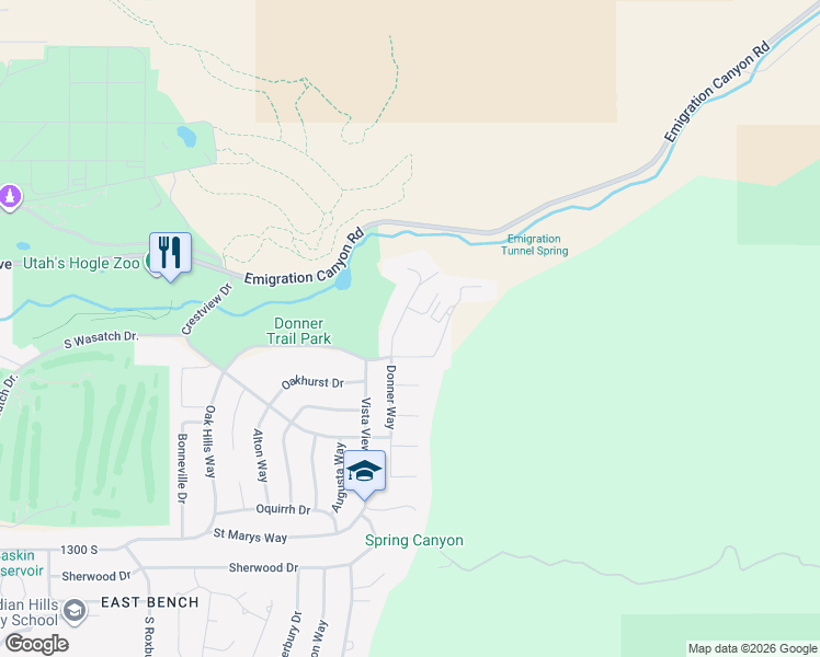map of restaurants, bars, coffee shops, grocery stores, and more near 925 Donner Way in Salt Lake City