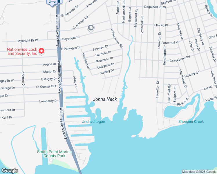 map of restaurants, bars, coffee shops, grocery stores, and more near 17 Hampton Road in Shirley