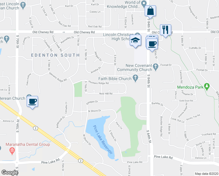 map of restaurants, bars, coffee shops, grocery stores, and more near 6220 Lucys Court in Lincoln