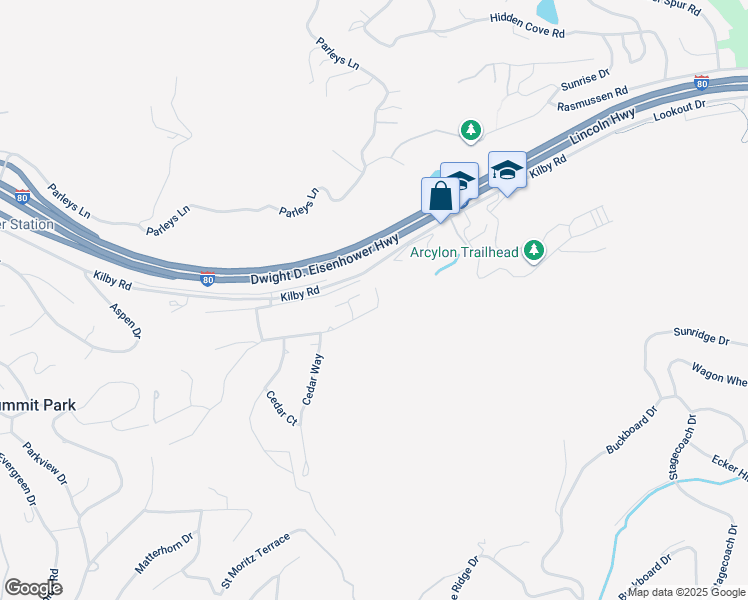 map of restaurants, bars, coffee shops, grocery stores, and more near 4473 Ponderosa Drive in Park City