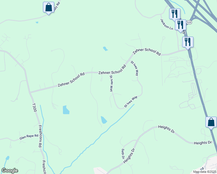 map of restaurants, bars, coffee shops, grocery stores, and more near 206 Saint Ives Way in Zelienople