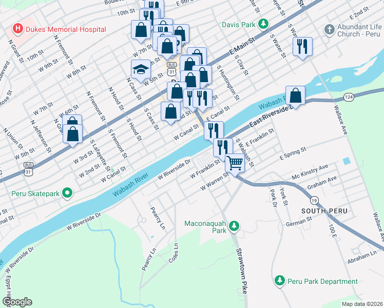 map of restaurants, bars, coffee shops, grocery stores, and more near in Peru