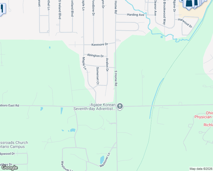 map of restaurants, bars, coffee shops, grocery stores, and more near 369 Avalon Drive in Mansfield