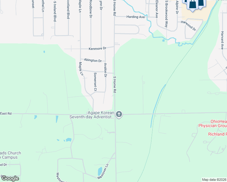 map of restaurants, bars, coffee shops, grocery stores, and more near 369-373 Avalon Drive in Mansfield