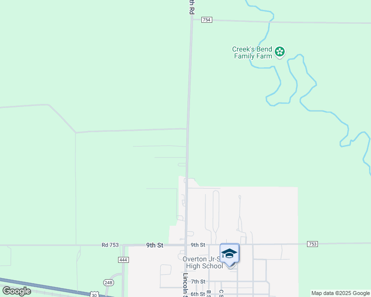 map of restaurants, bars, coffee shops, grocery stores, and more near 1421 Lincoln Street in Overton