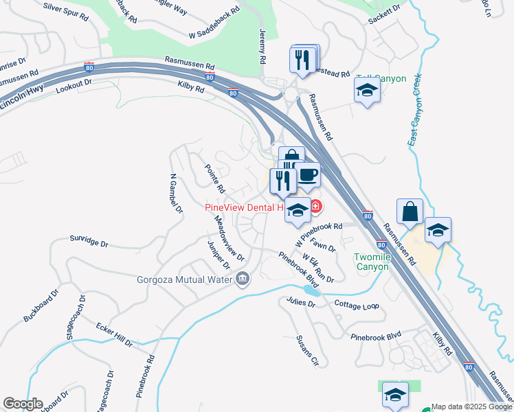 map of restaurants, bars, coffee shops, grocery stores, and more near 8129 Courtyard Loop in Park City