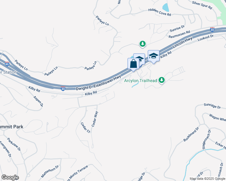 map of restaurants, bars, coffee shops, grocery stores, and more near 4473 Ponderosa Drive in Park City