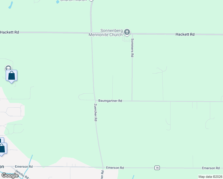 map of restaurants, bars, coffee shops, grocery stores, and more near 14200 Baumgartner Road in Dalton