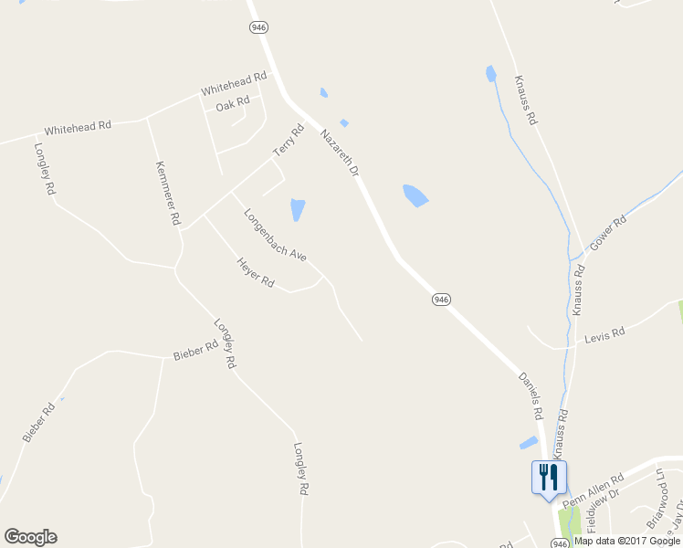 map of restaurants, bars, coffee shops, grocery stores, and more near 140 Longenbach Avenue in Nazareth