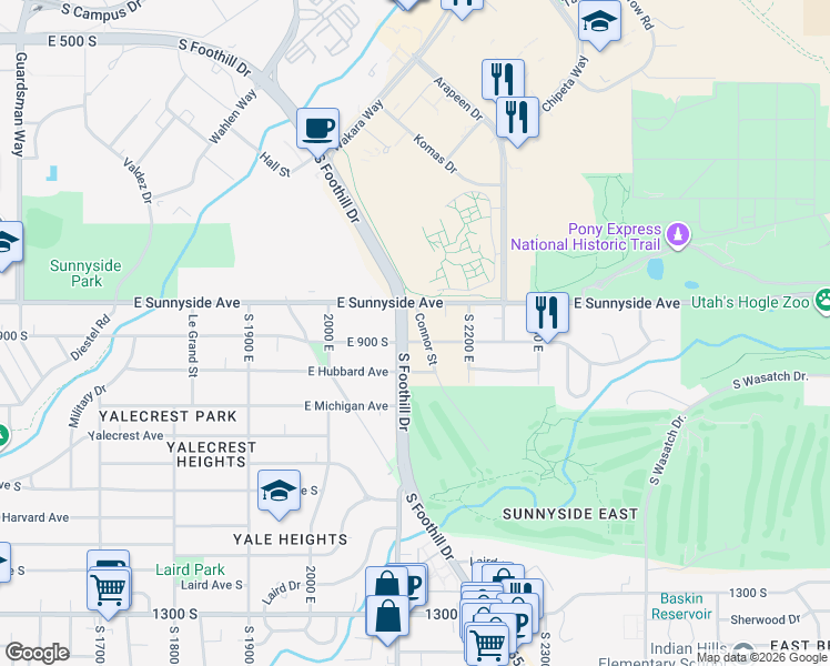 map of restaurants, bars, coffee shops, grocery stores, and more near in Salt Lake City