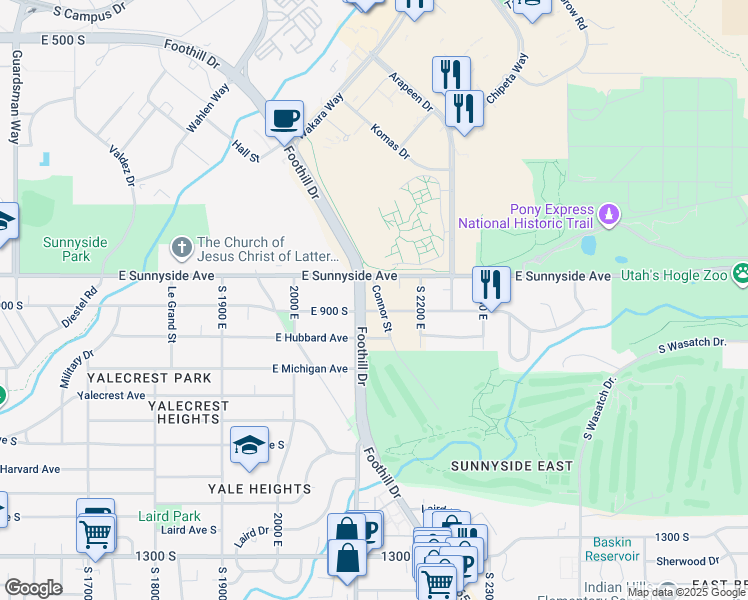map of restaurants, bars, coffee shops, grocery stores, and more near in Salt Lake City