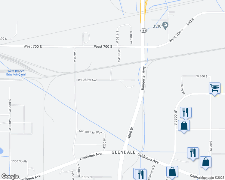 map of restaurants, bars, coffee shops, grocery stores, and more near 4167 West 850 South in Salt Lake City