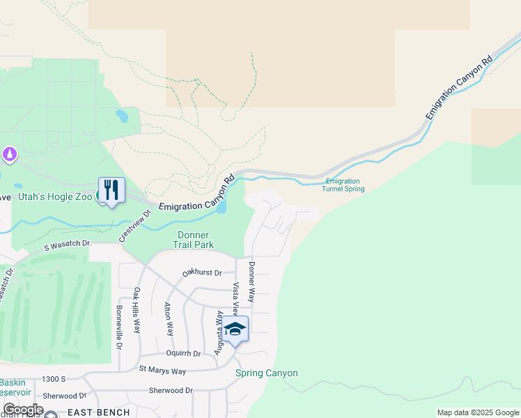 map of restaurants, bars, coffee shops, grocery stores, and more near 900 Donner Way in Salt Lake City