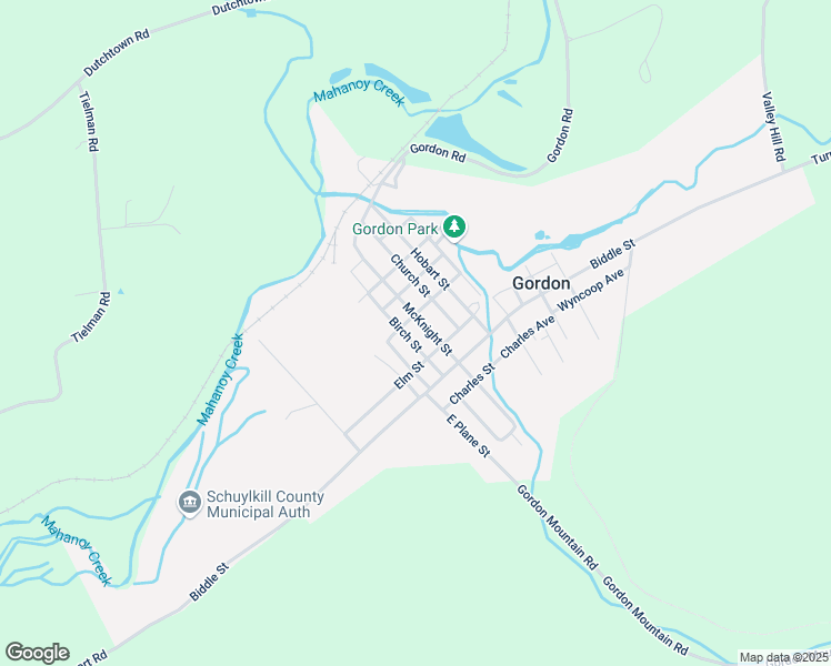 map of restaurants, bars, coffee shops, grocery stores, and more near 319 McKnight Street in Gordon