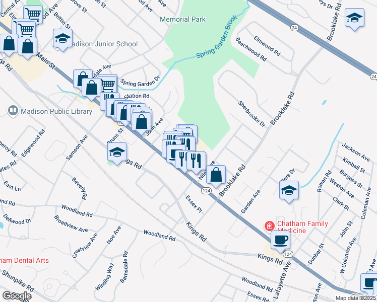 map of restaurants, bars, coffee shops, grocery stores, and more near 300 Main Street in Madison